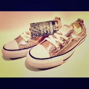 Women’s Converse All Star Rose-Gold Metallic Shoes